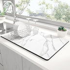 Rnivvi Dish Drying Mat for Kitchen Counter, 12 x 19" Cute Marble Super by Rnivvi