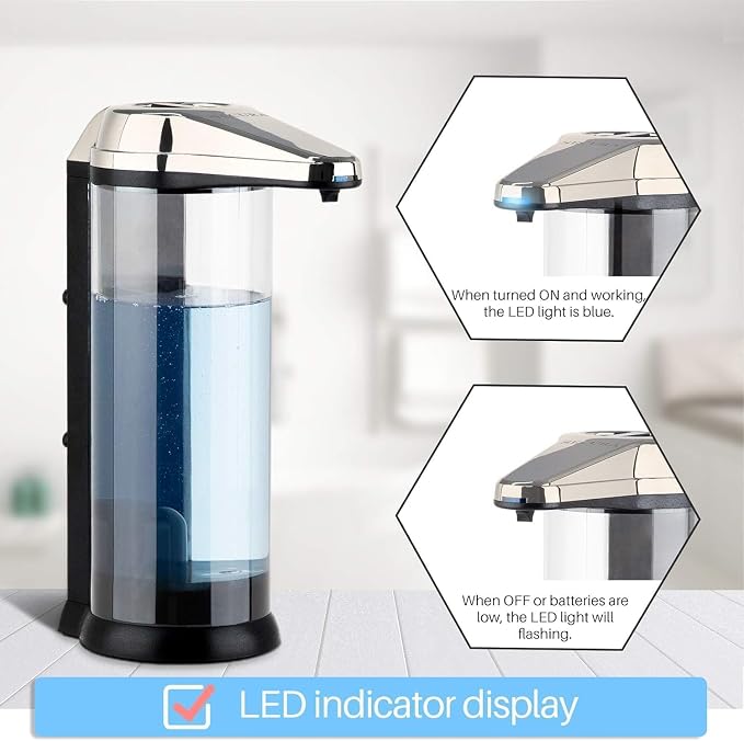 Secura 17oz Automatic Liquid Soap Dispenser, Touchless Battery Operated Hand - Image 7