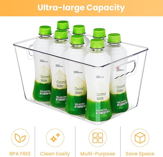 YIHONG Clear Pantry Storage Organizer Bins, 10 Pack Plastic Food Storage Bins - Image 6