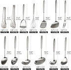 304 Stainless Steel Cooking Utensils Set, Mirror Polished Kitchen Gadget - Image 3