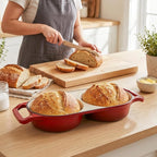 Double Dutch Oven Pot with Lid, Enameled Cast Iron Bread Loaf Pan, Dutch Oven - Image 2