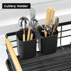 Dish Racks for Kitchen Counter: Wooden Handles, Thickened Metal, No Assembly. - Image 5