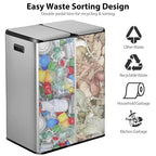 SUPER DEAL Kitchen Trash Can 16 Gallon 60L Dual Stainless Steel Garbage and - Image 5