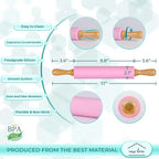 Silicone Rolling Pin for Baking – 17" Non-Stick Dough Roller - Image 3