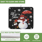 Winter Snowman Dish Drying Mat, Christmas Snow Dish Drying Mat - Image 5