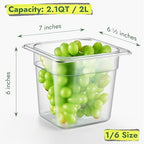 CURTA 6-Pack 1/6 Size 6" Deep NSF Polycarbonate Food Pans - Image 2