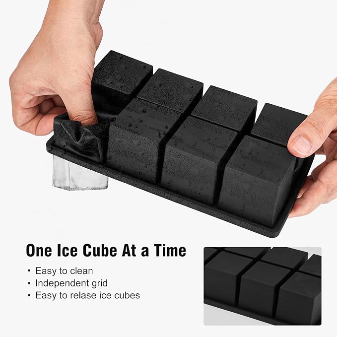 Samuelworld Large Silicone Ice Cube Tray Molds, Big 2 Inch Cubes 3 Pack- Food - Image 4
