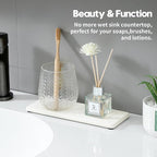 2PCS White Water Absorbing Diatomite Stone Drying Soap Dish Sink Vanity Tray - Image 2