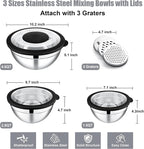E-far Mixing Bowls with Lids and Graters, Stainless Steel Salad Mixing Bowl - Image 5