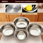 GEDO Stainless Steel 3pcs, Nesting Design, Professional Kitchen Bowls - Image 6