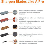 Amazon Basics Whetstone Knife Sharpening Stone Set, Double-sided 400/1000 and - Image 5