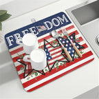 4th of July Dish Drying Mat 18x16 Inch, Patriotic Drying Mat - Image 8