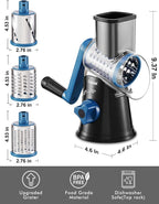 Geedel Rotary Cheese Grater, Kitchen Mandoline Vegetable Slicer - Image 8