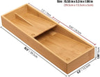 guiogc Bamboo Silverware Drawer Organizer, Kitchen Cutlery Tray, Utensil Holder - Image 2