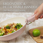 Ceramic Cookware Set Non Stick 8Pcs Pots and Pans Set Detachable Handle - Image 4