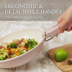 Ceramic Cookware Set Non Stick 8Pcs Pots and Pans Set Removable Handle - Image 4