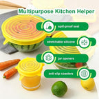 Silicone Stretch Lids – 6 Pack Reusable Food Covers, Flexible Silicone - Image 3