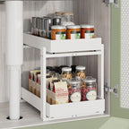 APRTAT 2 Pack Under Sink Organizer, Bamboo Wooden 2-Tier Pull-Out Storage by HEALTHYYOU