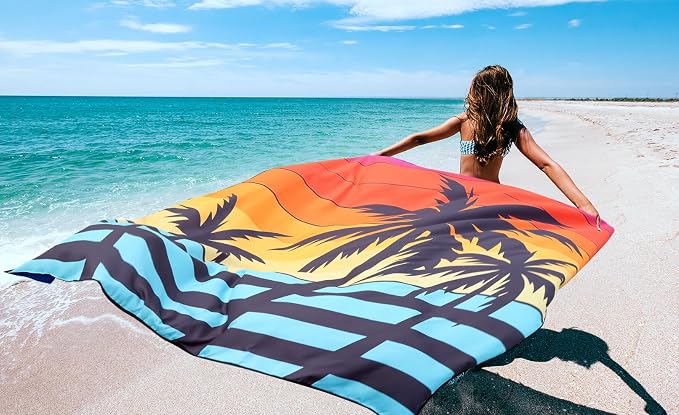 HIHOHO Beach Blanket Waterproof Sandproof Extra Large Beach Mat 79" X - Image 6