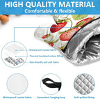 Red Strawberry Flower Oven Mitts and Pot Holders Sets Heat Resistant 4Pcs - Image 3