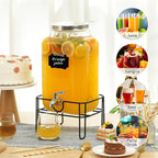 Bululuo Glass Drinks Dispenser for Parties, 2 Gallon Beverage Dispenser - Image 6