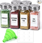 ComSaf Spice Jars with Shaker lids Adjustable, 4oz 6PCS, 9 DIY Labels, Spice by ComSaf