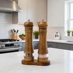 Wooden Salt and Pepper Grinder Set, Premium Oak Wood Salt Grinders Shakers - Image 8