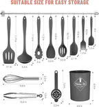 Kitchen Utensils Set-12 Pieces Silicone Cooking Utensils Set 392°F Heat - Image 2