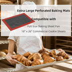 Perforated Silicone Baking Mat for Full Size Sheet Pan, Non-Stick Eclair Baking - Image 8