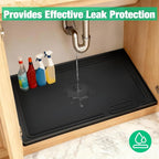 Aisslro Under Sink Mat 31" X 22", Waterproof Silicone Under Sink Mats - Image 4