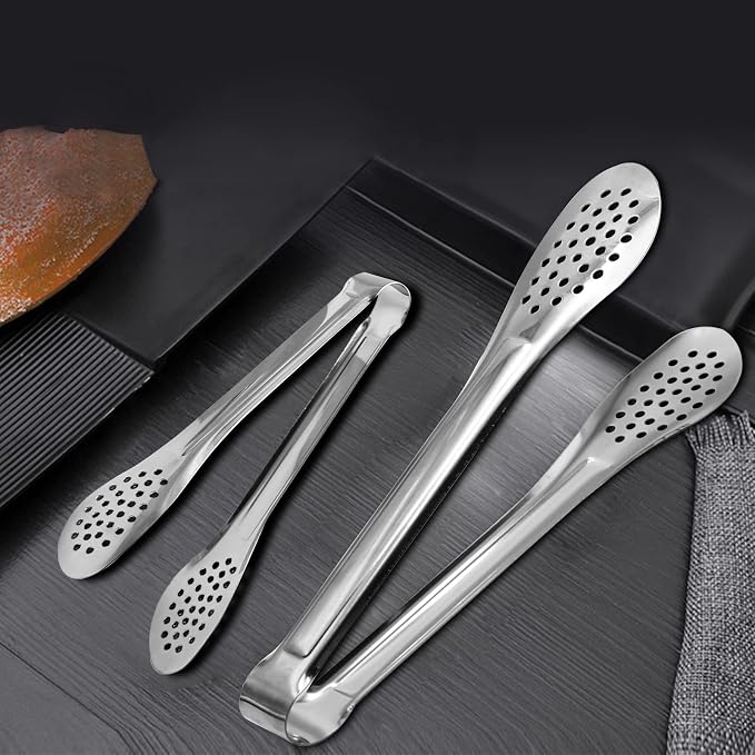 6 Pack Buffet Tongs, Stainless Steel Serving Tongs Serving Utensils 7Inch - Image 5