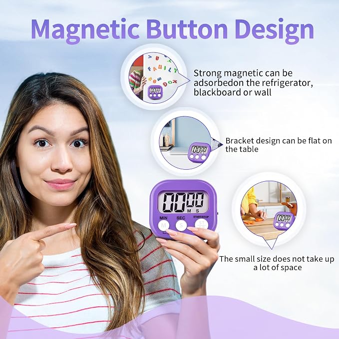 12 Pack Digital Kitchen Timer Magnetic Digital Timer - Image 5