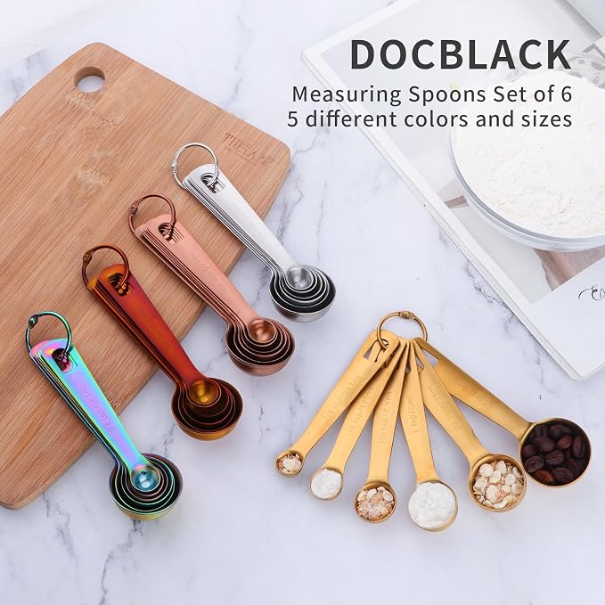DOCBLACK Measuring Spoons, Heavy Duty 18/8 Stainless Steel Measuring Spoons - Image 4