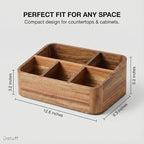 Dstuff Acacia Wood Coffee Station Organizer - Image 2