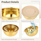 20 PCS Gold Mixing Bowls with Lids Set - Image 3