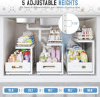 Under Sink Organizer Upgrade To Professional Rails, 2-Tier Dual Pull Out - Image 6
