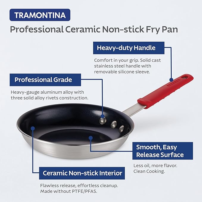 Tramontina Professional 12-Inch Ceramic Non Stick Large Frying Pan, Heavy-Gauge - Image 3