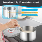 E-far 3-Quart Saucepan, Tri-Ply Stainless Steel Sauce Pan - Image 4