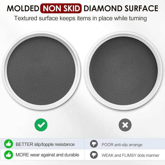 Set of 4, 10 Inch Non-Skid Lazy Susan Organizers - Image 3