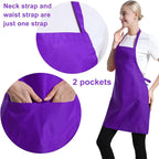12 Pcs Purple Bib Bulk Aprons for Women Men Adult Girls Unisex - Image 3