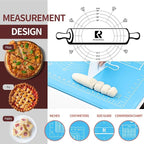 Silicone Baking Mat 20"L x 28"W, Extra Thick Dough Rolling Pad - Image 5