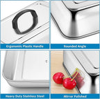 2PCS Rectangular Basting Cover, HaSteeL Stainless Steel Cheese Melting Dome - Image 2