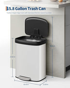 Garvee 16 gal / 60 L Metal Trash Can - Image 6