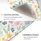 Spring Dish Drying Mat for Kitchen Counter Cute Floral Summer Holiday - Image 3