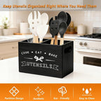 Small and Durable Wood Kitchen Utensil Holder - Image 2