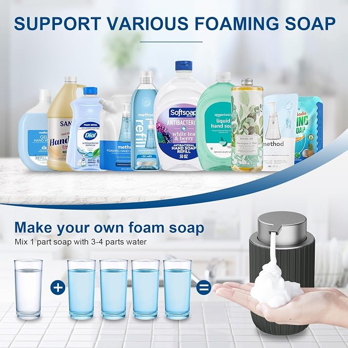 Ceramic Foaming Soap Dispenser, 12 oz Bathroom Foam Hand Soap Dispenser - Image 5
