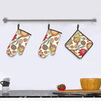 Boho Floral Oven Mitts and Pot Holders Sets of 3 Heat Resistant Hot Pads - Image 6