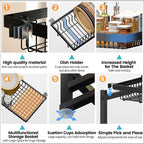 ADBIU Over The Sink Dish Drying Rack Snap-On Design 2 Tier Large Dish Rack - Image 4