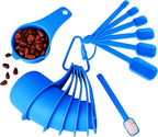 Blue Measuring Cups and Spoons Set 15, 7 Plastic Measuring Cup Set, 7 Spice - Image 6