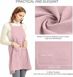 ELEZAY Aprons for Women with Pockets Plus Size Comfort Cross Back No Tie Cotton - Image 4